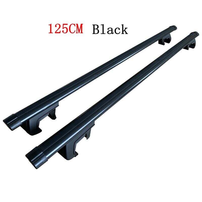 2 PCS Universal Aluminum Alloy Car Roof Racks Crossbar Luggage Carrier Load 100KG 125CM 135CM With Lock&Key For SUV: 125cm Black