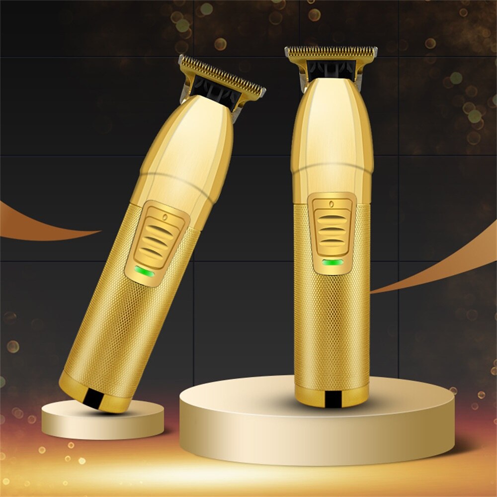 Electric Hair Clipper USB Rechargeable 1mm T-type 0 Cutter Head 4 Limit Combs With Charging Indicator Trimmer Shaver