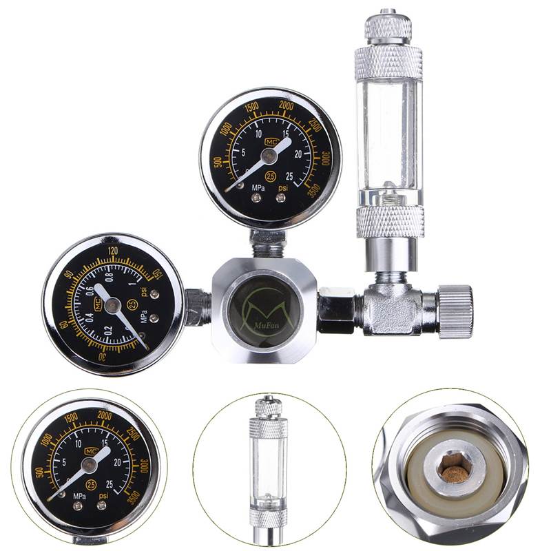 Aquarium Co2 Regulator System With Check Valve Bubble Counter Magnetic Solenoid Guage Carbon Dioxide Meter Pressure Reduce Valve