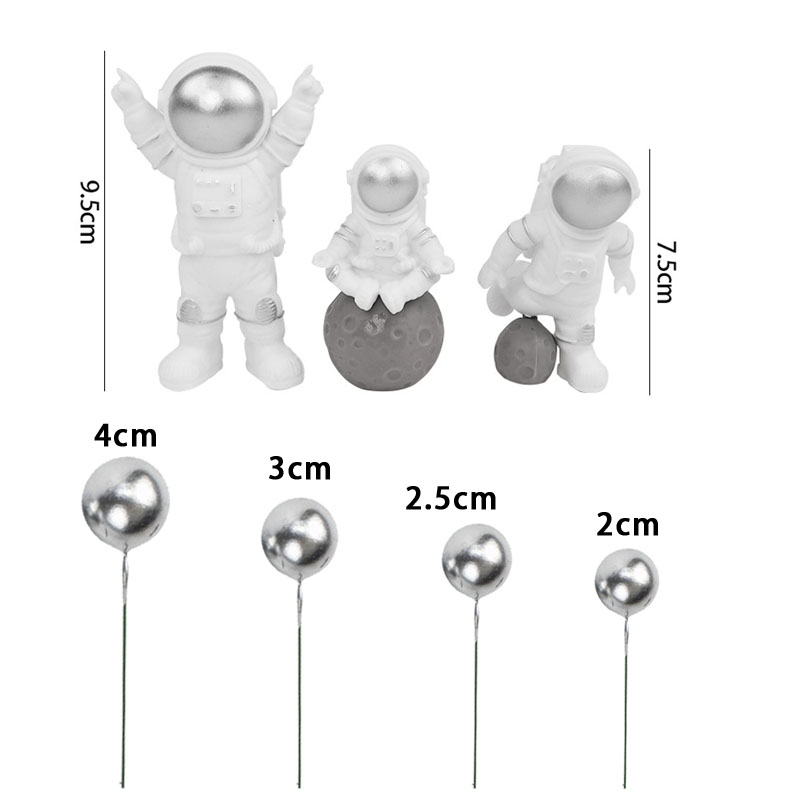 Outer Space Astronaut Cupcake Topper Universe Series Cake Toppers For Universe Planet Birthday Party Dessert Props Festive Decor: Deep Sapphire