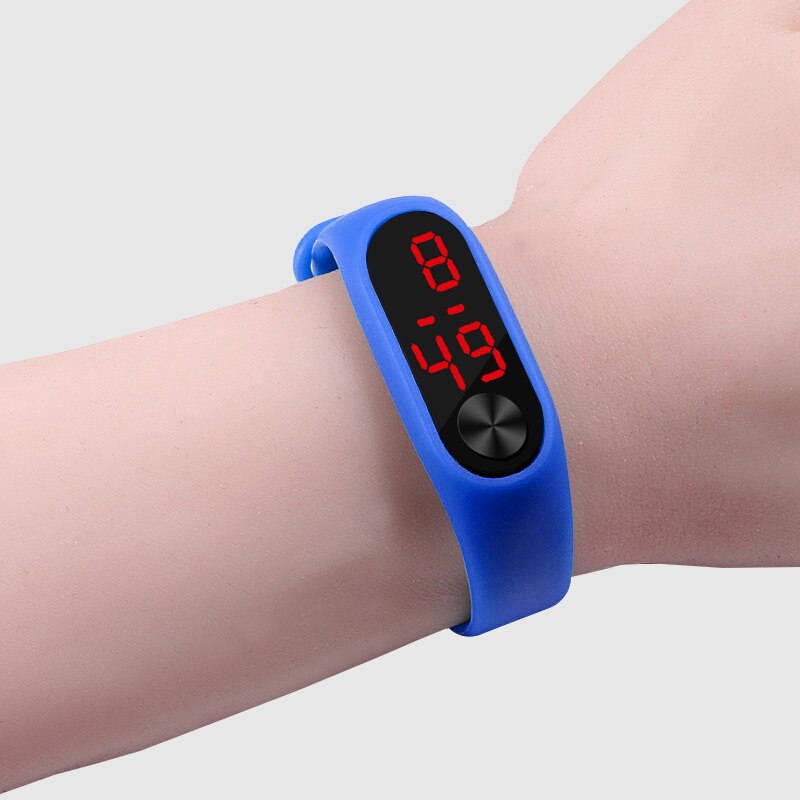 Ich bin Freien Einfache Sport rot LED Digital Armbinde Uhr Männer Frauen Bunte Silikon Uhren freundlicher freundlicher Armbanduhr