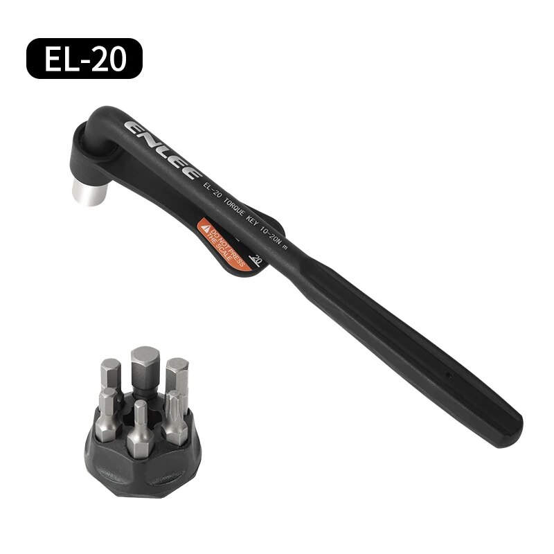 ENLEE-llave dinamométrica para bicicleta con juego de puntas, herramienta portátil pequeña para bicicleta de montaña y carretera, llave Allen, Kit de reparación de bicicletas: Negro