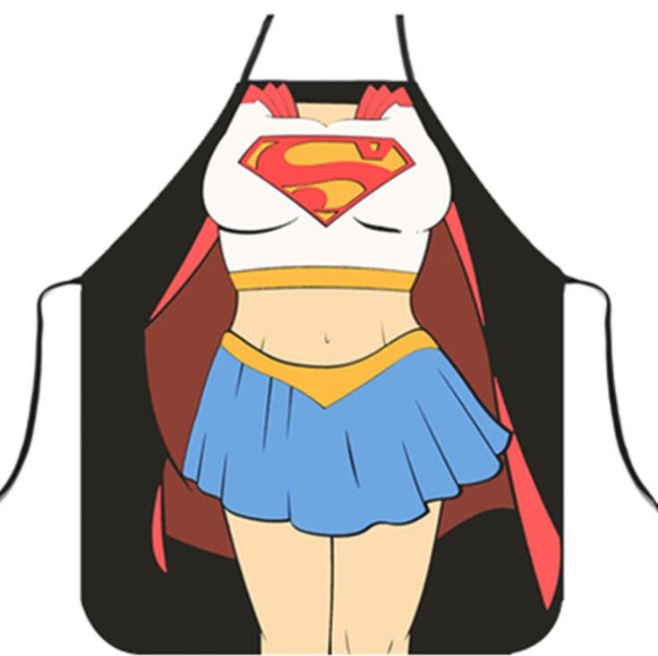 Tablier drôle en 3D pour femme, Wonder-Woman, Tablier de Cuisine pour fête, Tablier de Cuisine pour adultes