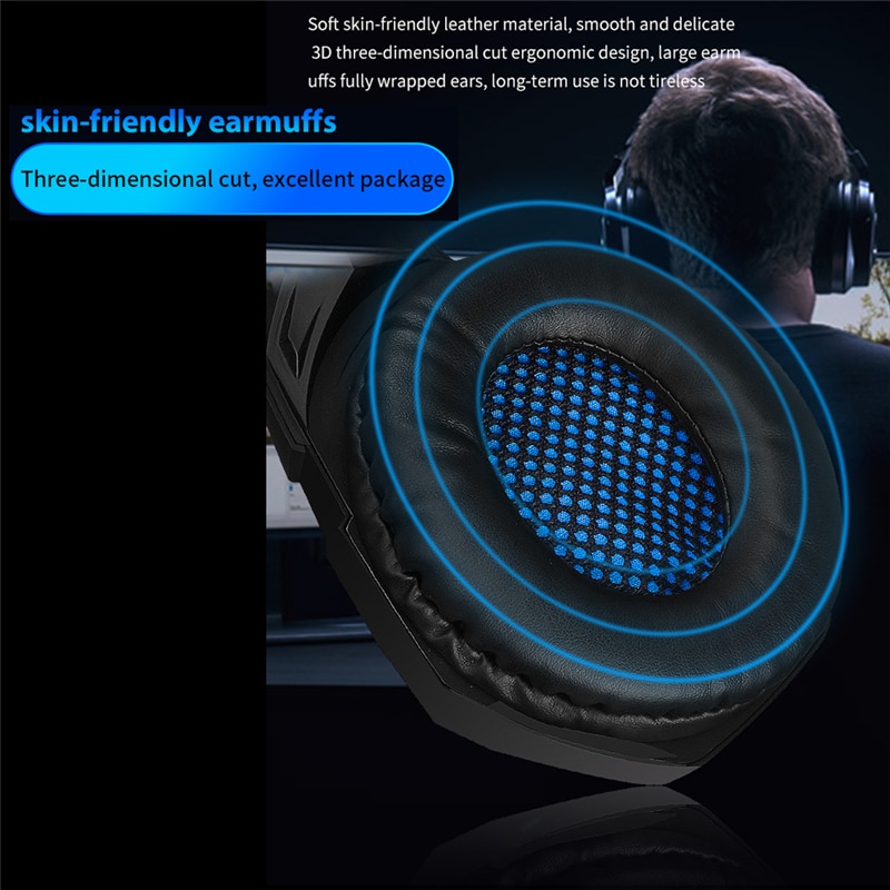 A2 Stereo Gaming Headset 7.1 Virtual Surround Bass Gaming Earphone Headphone with Mic LED Light for Computer PC Gamer
