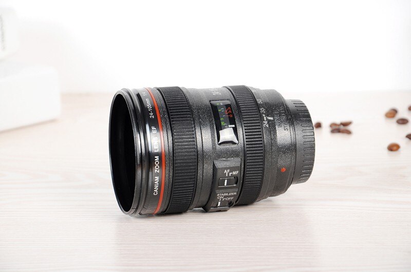 Caniam SLR caméra lentille 24-105mm 1:1 échelle plastique café thé tasse 400ML tasses et tasses créatives avec couvercle M102 tasse-09