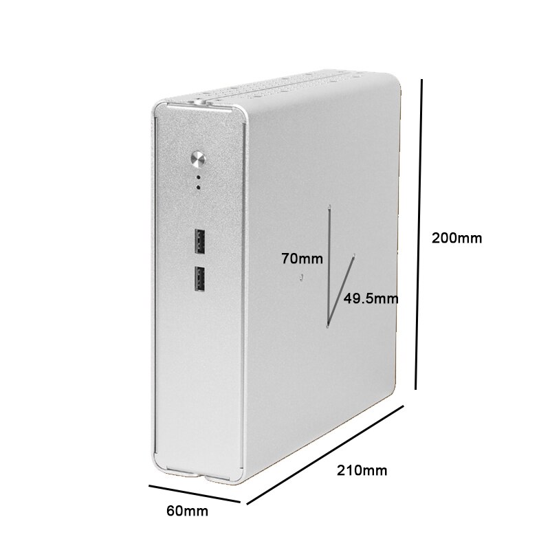 ITX mini case All aluminum desktop mini host computer desktop mini ITX case HTPC small case back-mounted