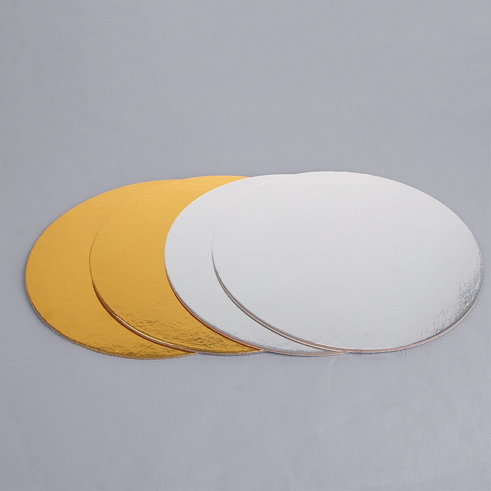 8/10/12 Inch Cake Tray Round Cake Boards Food Grade Gold Card Board Baking Cake Hard Paper Pad Baking Practical Making Tool