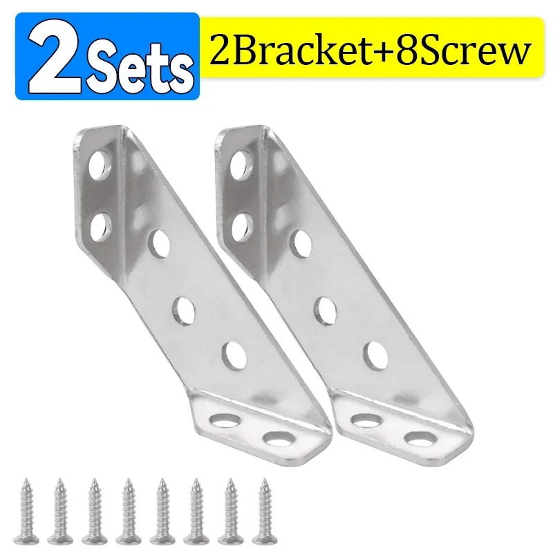 Juego de 10/1 soportes de esquina, conector de estante angular para muebles de acero inoxidable, soporte de gabinete, marco de fijación, soporte de esquina con tornillo