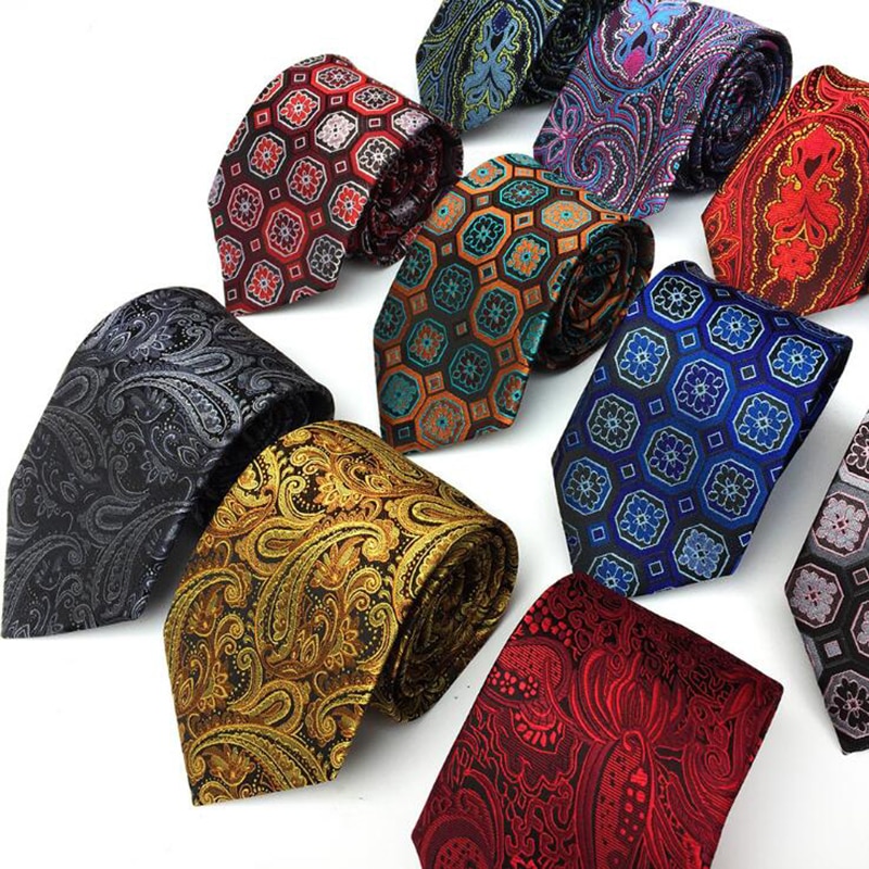 Gusleson 8cm klassisk glipper til menn 100%  silke jacquard paisley floral cravatta glipper mann brudgom forretningsslips tilbehør