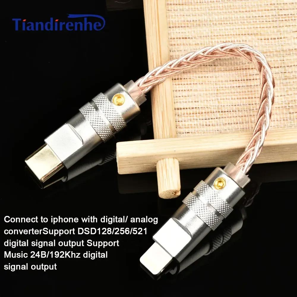 Tiandirenhe new upgrade hifi otg cable ios to type-c copper-silver cable for iphone 15 12 13 14 pro max 11 android top quality tt3