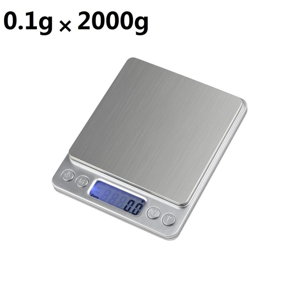 0.5/1/2/3/4/5/10 Kg× 1/0.1/0.01g balances de cuisine haute précision affichage numérique Balance électrique pour bijoux Balance cuisine pesage: B-0.1gX2000g