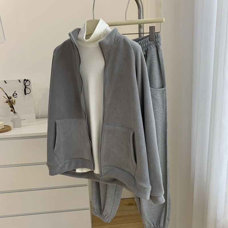 Polar Fleece Casual Jassen Jassen Tops Losse Warme Sweatshirt Basis Casaco Koreaanse Chaquetas Abrigos Mode Vrouwen Jaqueta: M / Sky Blue