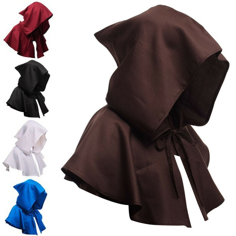 Halloween medeltida huva kappa gotisk kappa vampyrrockar cosplay snygg klänning kappa huva cap vuxen fest hattar