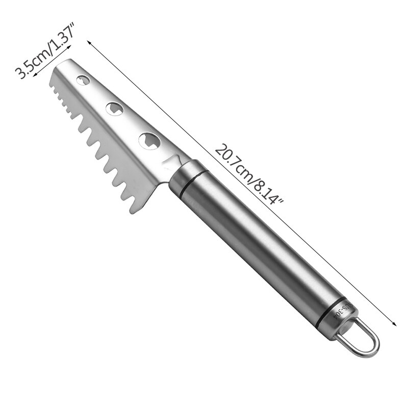 Fish Scale Knife Stainless Steel Fish Scale Planer Kitchen Tool Scraping Fish Scale Brush Thick Fish Scale Knife: Default Title