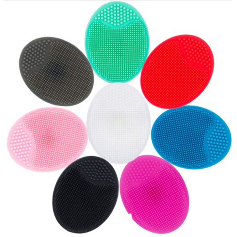 10 STKS Babyshampoo Borstel gezichts siliconen body scrubber gezicht siliconen massage reinigingsborstels Babybadborstel Zacht Haar Rond