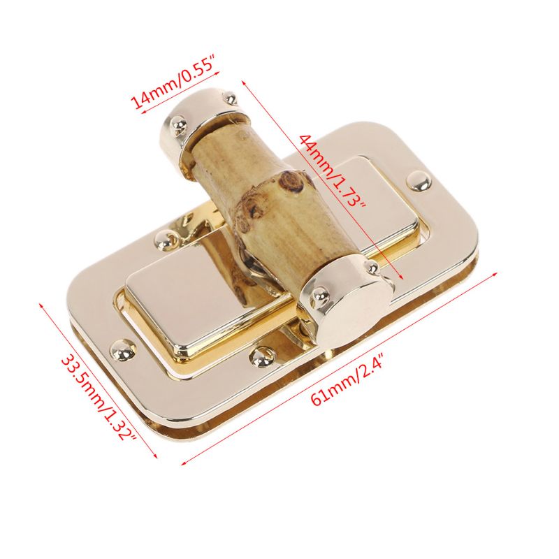Alta qualidade 1 pc novo metal de bambu forma retângulo fecho por sua vez bloqueio torção fechaduras diy bolsa bolsa acessórios de ferragem