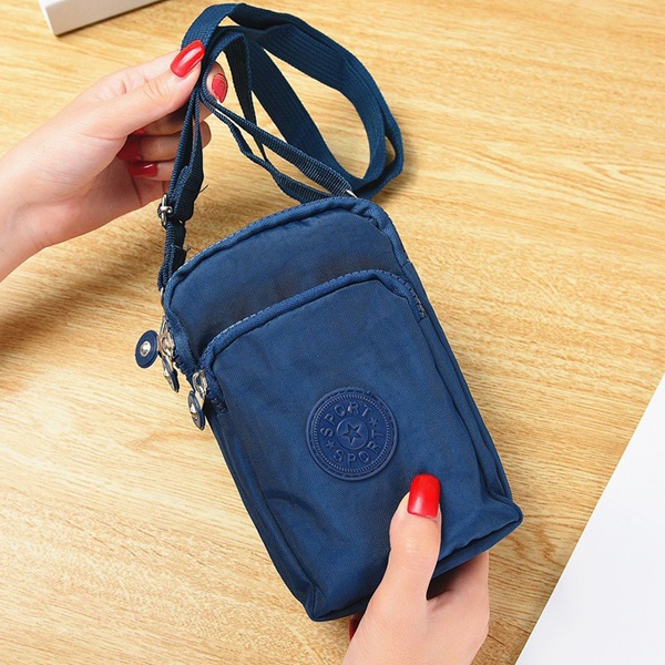 Lady Purses Zipper Coin Purse Women Canvas Fabric Wallets Clutch Woman Wallet Cards ID Holder Moneybag Pocket Bag: Dark Blue