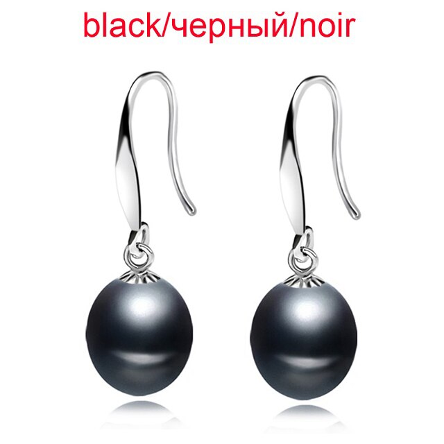 Real de água doce cinza pérola brincos para as mulheres, casamento 925 prata esterlina jóias preto natural pérola brinco presente aniversário da menina: black pearl earring