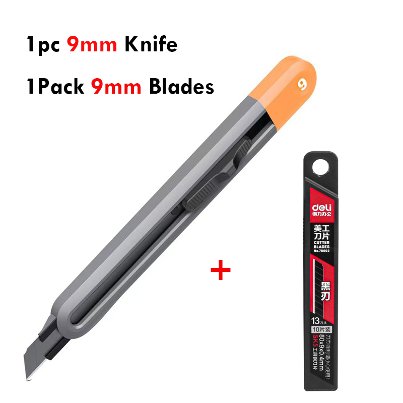 Delikatessen 3-teiliges einstellen Allzweckmesser Kunstschnitzmesser Cutter Schulbedarf Schnittwerkzeuge Tapete Briefpapier Expressversand Sicheres Messer: Marine Blau