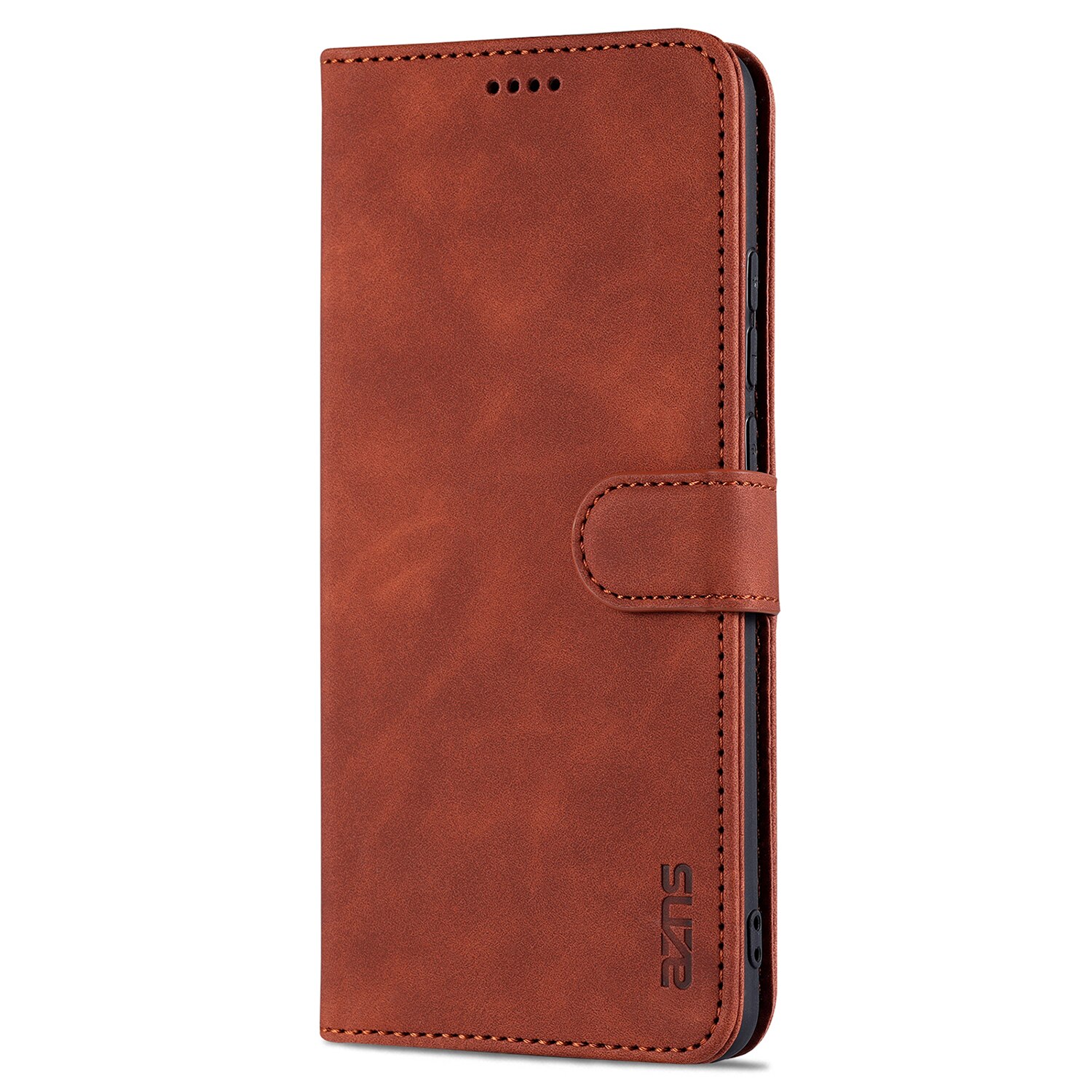 Flip Cover Ingericht Case Voor Xiaomi Redmi 10 Pu Lederen Telefoon Tassen Case Beschermende Holster Met Sluiten Band azns: YZSAS Brown / Case add Glass Film