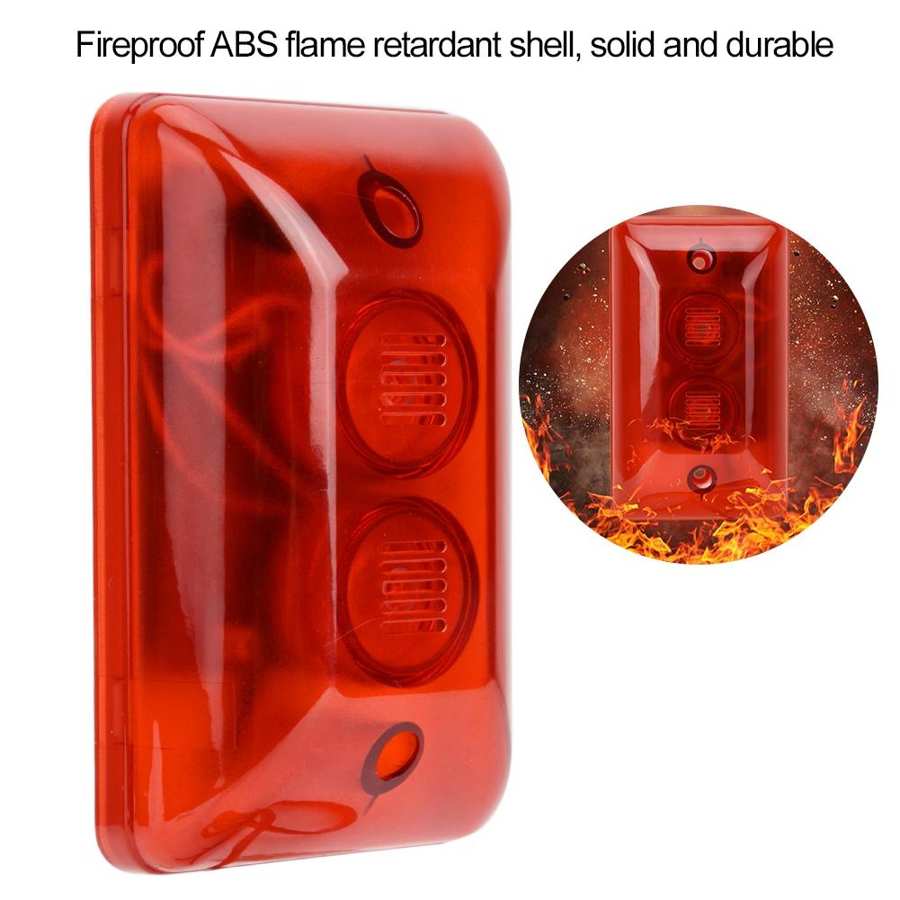 DC 12V Loud Wired Alarm Strobe Sound Siren Flashing Light Security Alarm System for Home Office Hotel Anti-theft