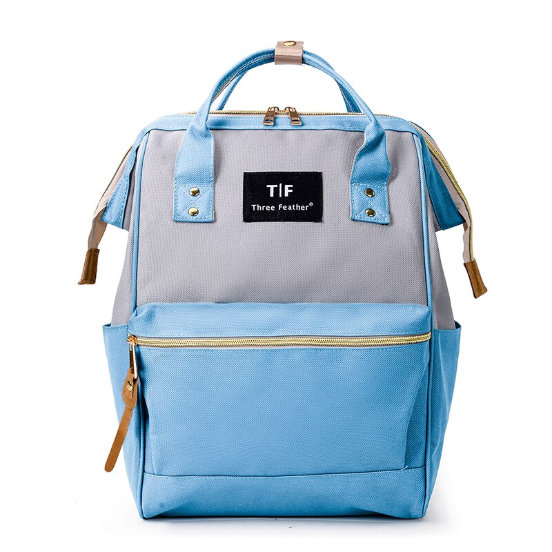 Women Waterproof Backpack Youth Korean Style Shoulder Bag Laptop Schoolbags For Teenager Girls Mochila Rugzak Sac A Dos: lightblue-gray