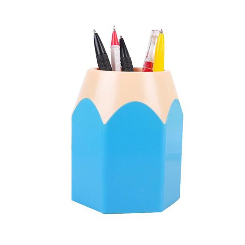 Feniores Make-Up Borstel Vaas Potlood Pot Penhouder Briefpapier Storagepen Holder Desk Organizer Balpennen Potlood Behuizing A20: blue
