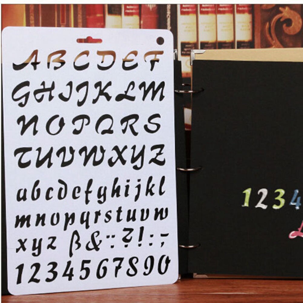 Alphabet letter stencil thin plastic letter and number paint art craft Paper Card Template Decoration: 2