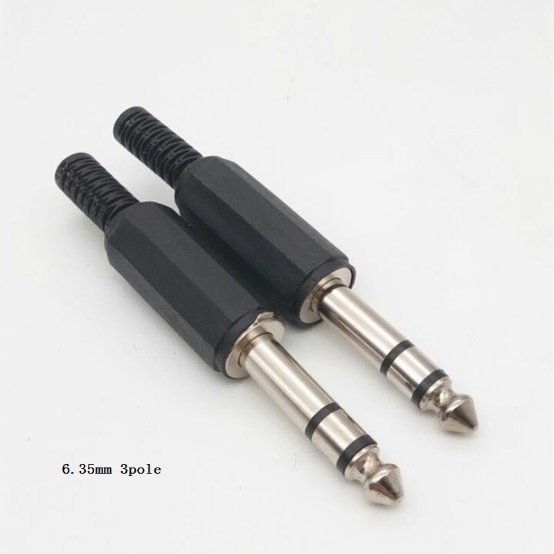2/10/20PCS 6.35mm 2/3 pole Audio Jack Plug Hoofdtelefoon mannelijke Connector 6.35mm Stereo Headset jack Audio Kabel Aansluiting: 6.35mm 3pole / 2 PCS