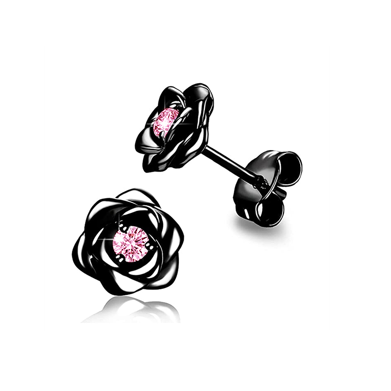 Huitan eternità amore Orecchini orecchio perno piercing colore argento/colore oro Orecchini a forma di cuore per le donne Gioielli da sposa chic: colore Oro puro