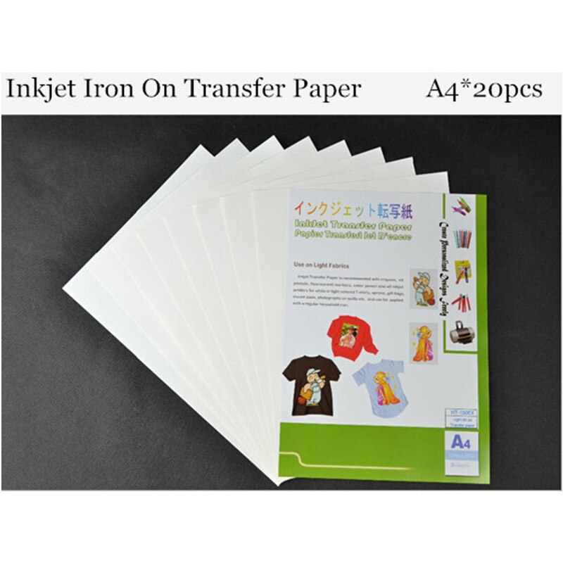 (A4*20pcs) Top Inkjet Heat Iron On Transfer Printing Paper Iron-on Transfers Papel for Fabric Thermal Transfer HT-150EX