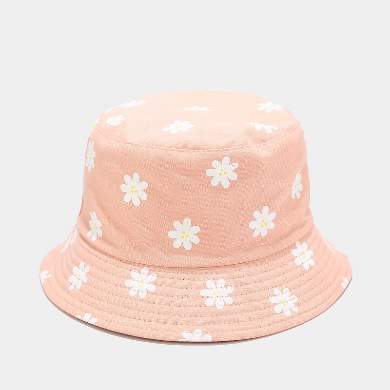 Bucket Hat - Blumenmuster - Sonnenschutz - Baumwolle - Damen Sonnenhut: D