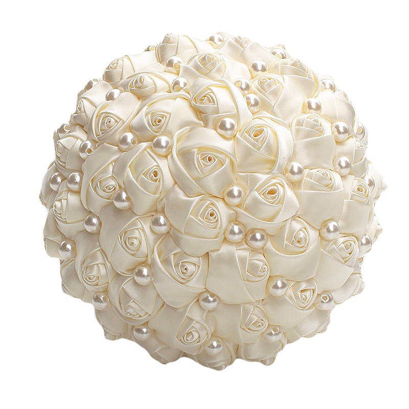 WIFELAI-A 9 Styles Ivory Silk Rose Wedding Flowers Bridal Bouquets Artificial Foam Flowers Bouquet Romantic Bride Holding Flower: W322 ivory