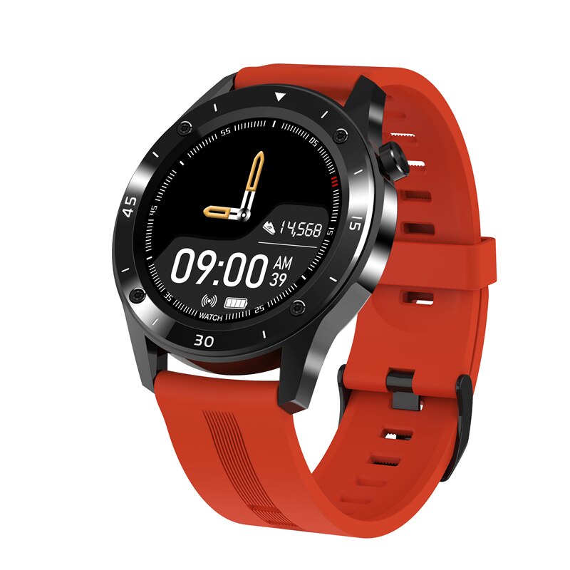 F22 full touch smart watch GPS track heart rate blood pressure monitoring call information reminder sports bracelet: Red