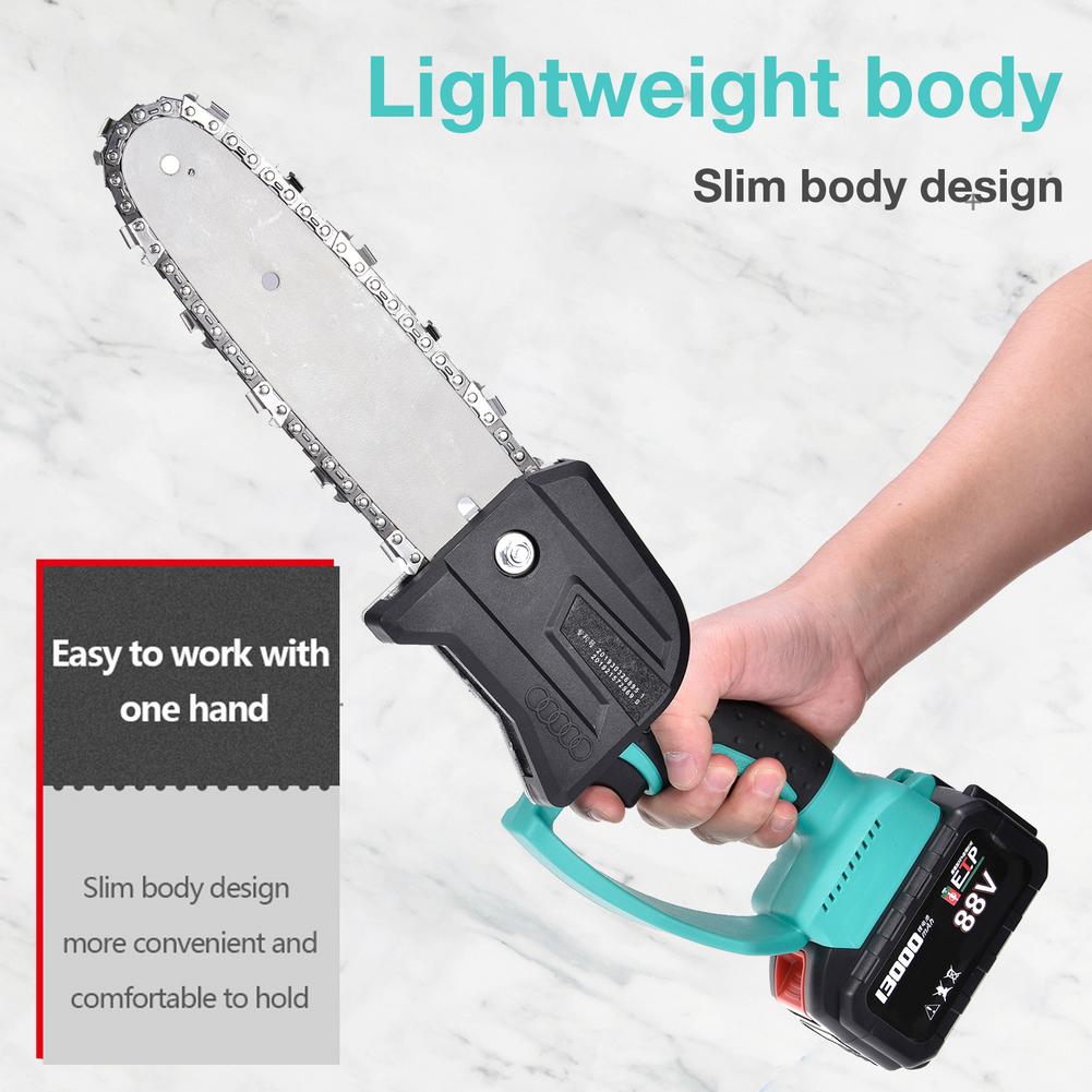Mini Electric Chainsaw Portable Cordless Handheld Pruning Saw 88V Lithium Battery Rechargeable Wood Cutter Home Power Tool