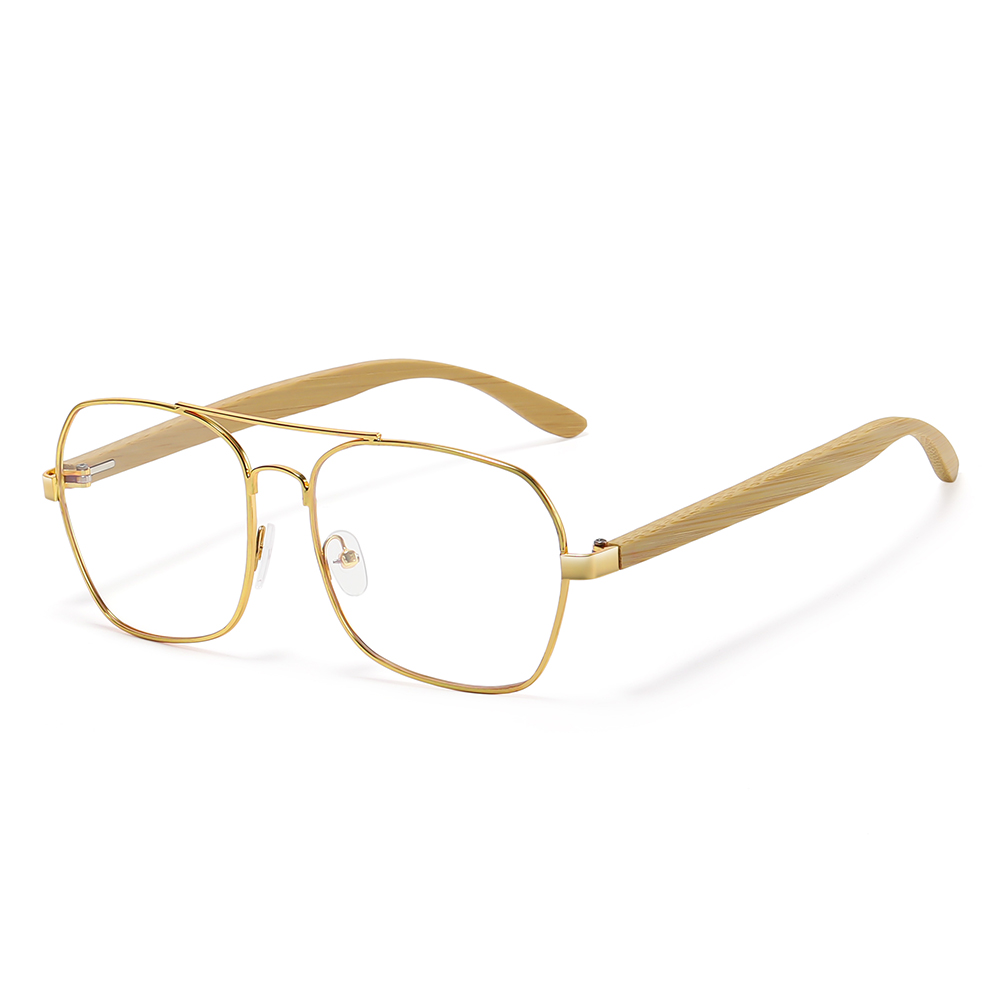 GM Gafas de sol cuadradas metálicas retro de para mujeres y hombres marcas de de lujo gafas de sol de bambú y madera de conducción populares: Transparente
