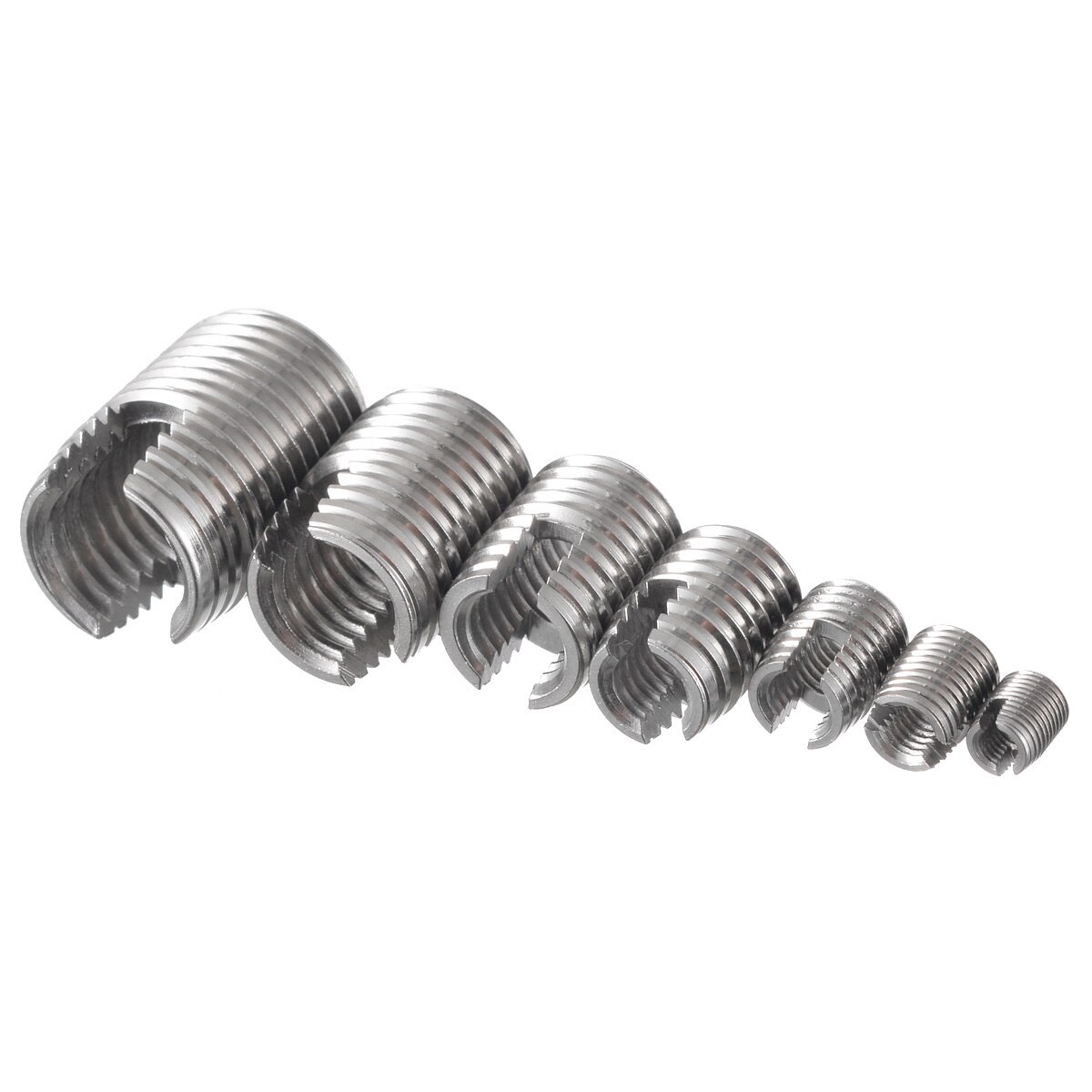 50 stks/set Draad Reparatie Insert Kit Rvs M3/M4/M5/M6/M8/M10/ m12 Zilveren Zelftappende Sleuven