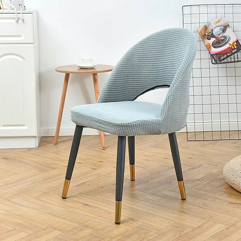 1Pcs Curved Chair Cover Hollow Back Jacquard Arc Armchair Covers Dining Chair Covers Spandex Home Bar Hotel House De Chaise: WHITE