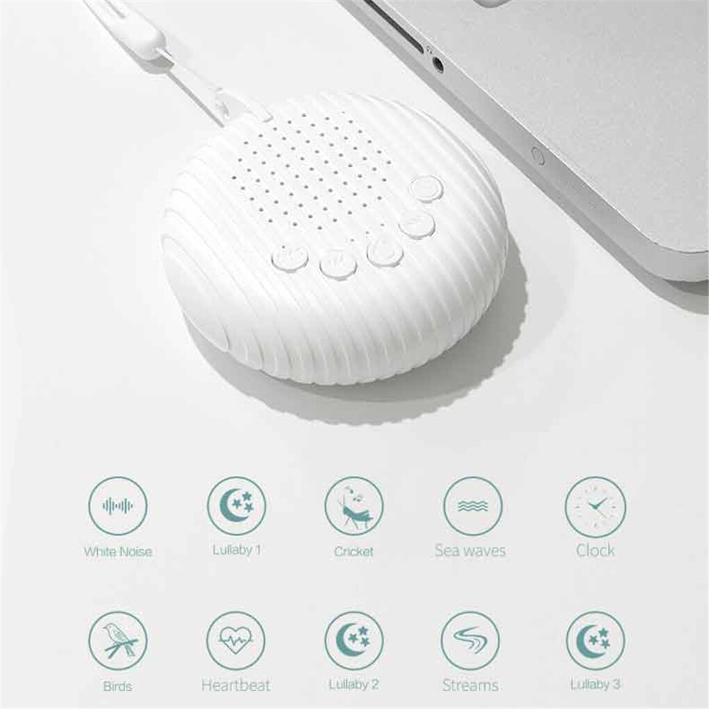 Baby White Noise Sound Machine 10 Sound Portable Baby Sleep Machine Timer Volume Adjustable Built-in Rechargeable Battery