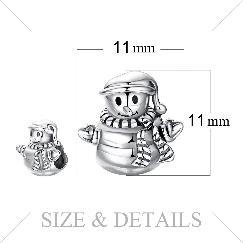 JewelryPalace Schneemann 925 Sterling Silber Perlen Charms Silber 925 Original Für Armband Silber 925 original Perlen Schmuck Machen