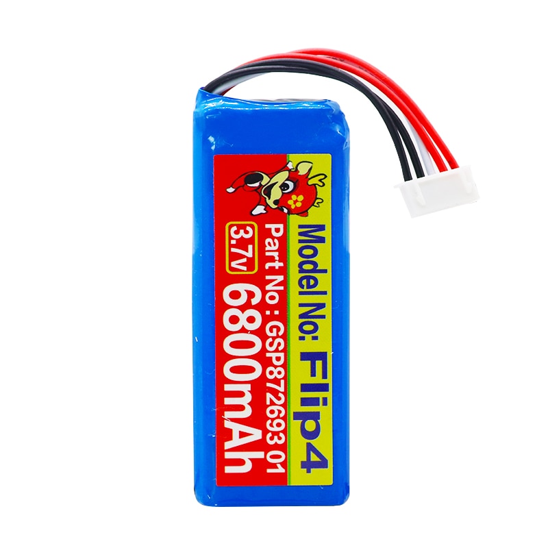 Akku jbl flip 3 & 4 -soittimelle flip 3 flip 4 li polymeeri ladattava akkupakkauksen vaihto 3.7v 6800 mah gsp 872693 & 01