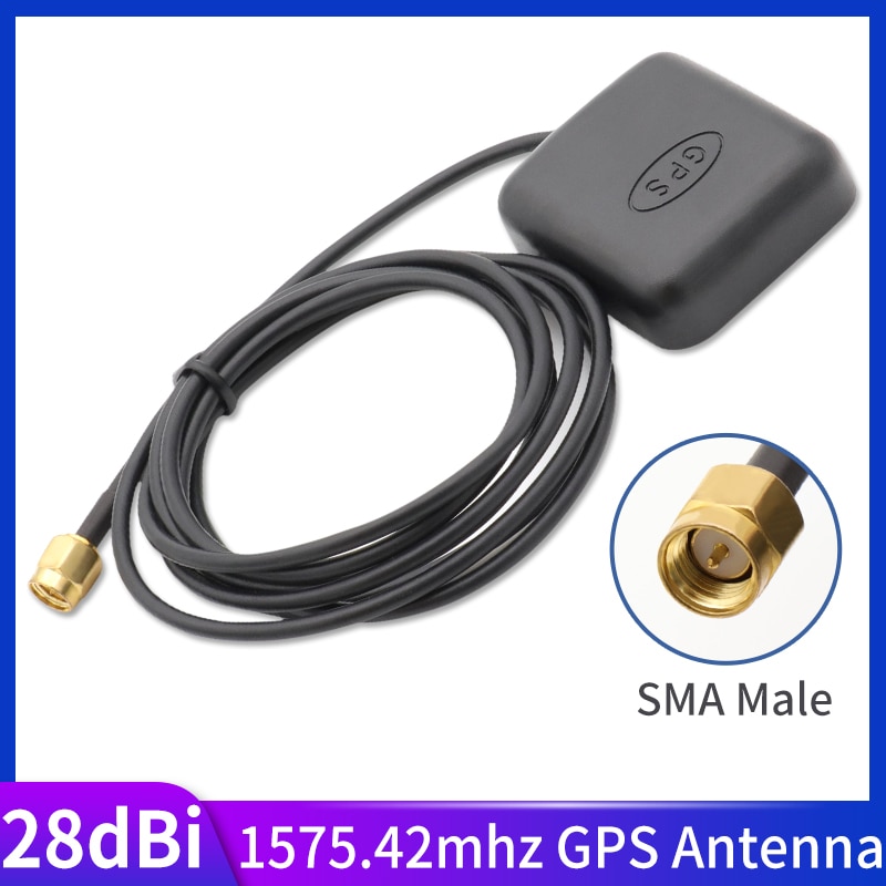 Waterdichte 28dBi GPS Antenne SMA MALE Connector 1575.42mhz Antennes voor Auto Navigatie GPS Richting 3 M/5 M pigtail