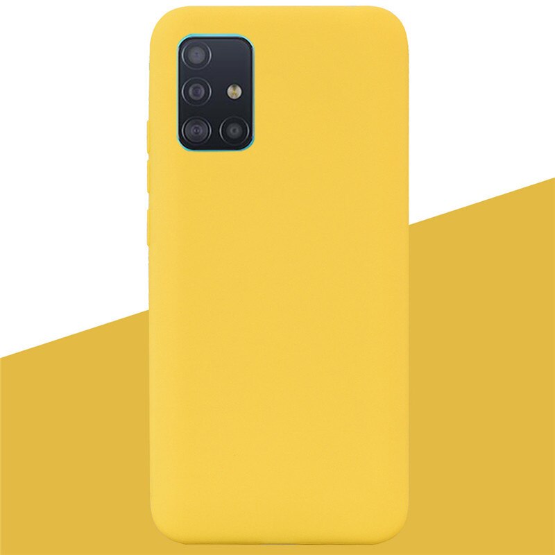 Silikon Fall Für Samsung Galaxy A71 Fall Candy Farbe Zurück Abdeckung Weiche TPU Fall Für Samsung Galaxy A 71 A715F stoßstange Coque Fundas: 6 Yellow