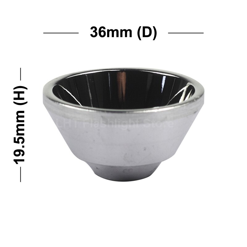 36 Mm (D) X 19.5 Mm (H) Smo Aluminium Reflector Voor Cree Xm-L