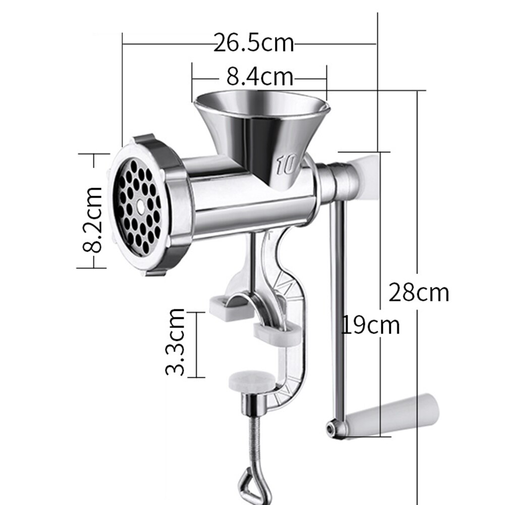 Manual Meat Grinder Hand Operated Beef Noodle Pasta Mincer Sausages Maker Gadgets Aluminum Grinding Machine Kitchen Tools: 28x26.5cm
