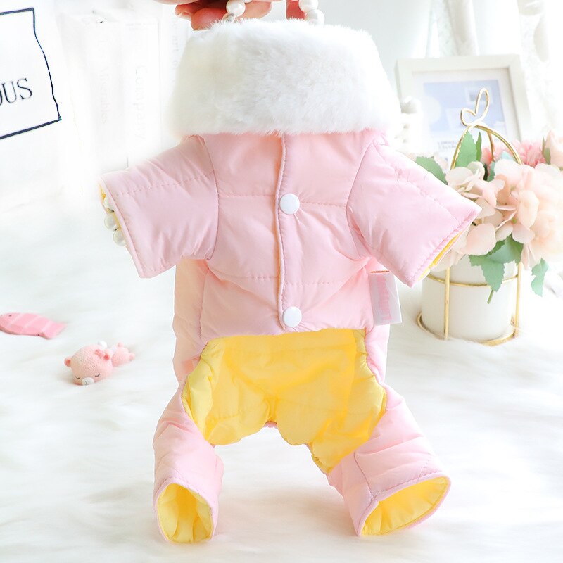 Ropa para perros pequeños, monos Yorkshire, ropa de invierno, chaqueta cálida para mascotas, abrigo para perros y gatos, mono de plumón para cachorros