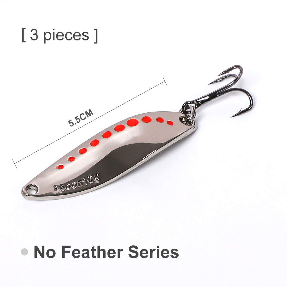 NOEBY-señuelo de pesca en hielo, 10g, 15g, 20g, cuchara giratoria de Metal, cebo duro con anzuelo triple para trucha, Lucio, Spinner, señuelo de pesca de invierno: 55 mm / Azul polvo