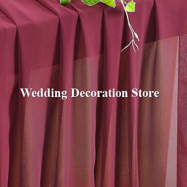 Chiffon Bogen Gardinen Tafel draussen Hochzeit Hintergrund Vorhang Zeremonie Drapieren Schleier Laube Stoff Veranstaltung Party Vorhänge DIY Dekor: Burgund