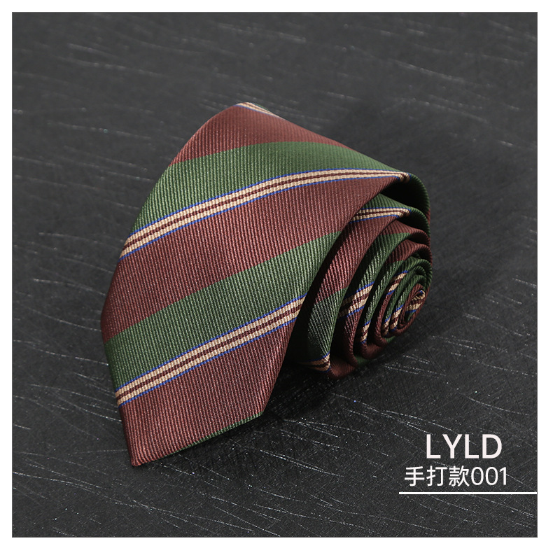 7CM Polyester Ties For Men Business Striped Blue Brown Neck Tie College Young Girls Neckties Party Shirt Collar Accessory Cravat: Red