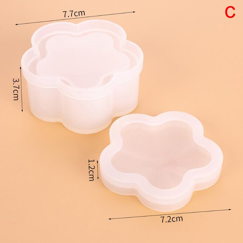 Collar hexagonal de silicona transparente para joyas, caja almacenamiento molde de fundición de resina herramientas de manualidades DIY, 1 ud.: C